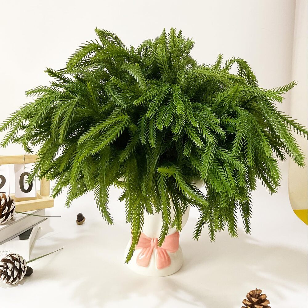2419 Christmas Norfolk Pine Branches,5 Pcs Norfolk Pine Artificial Pine